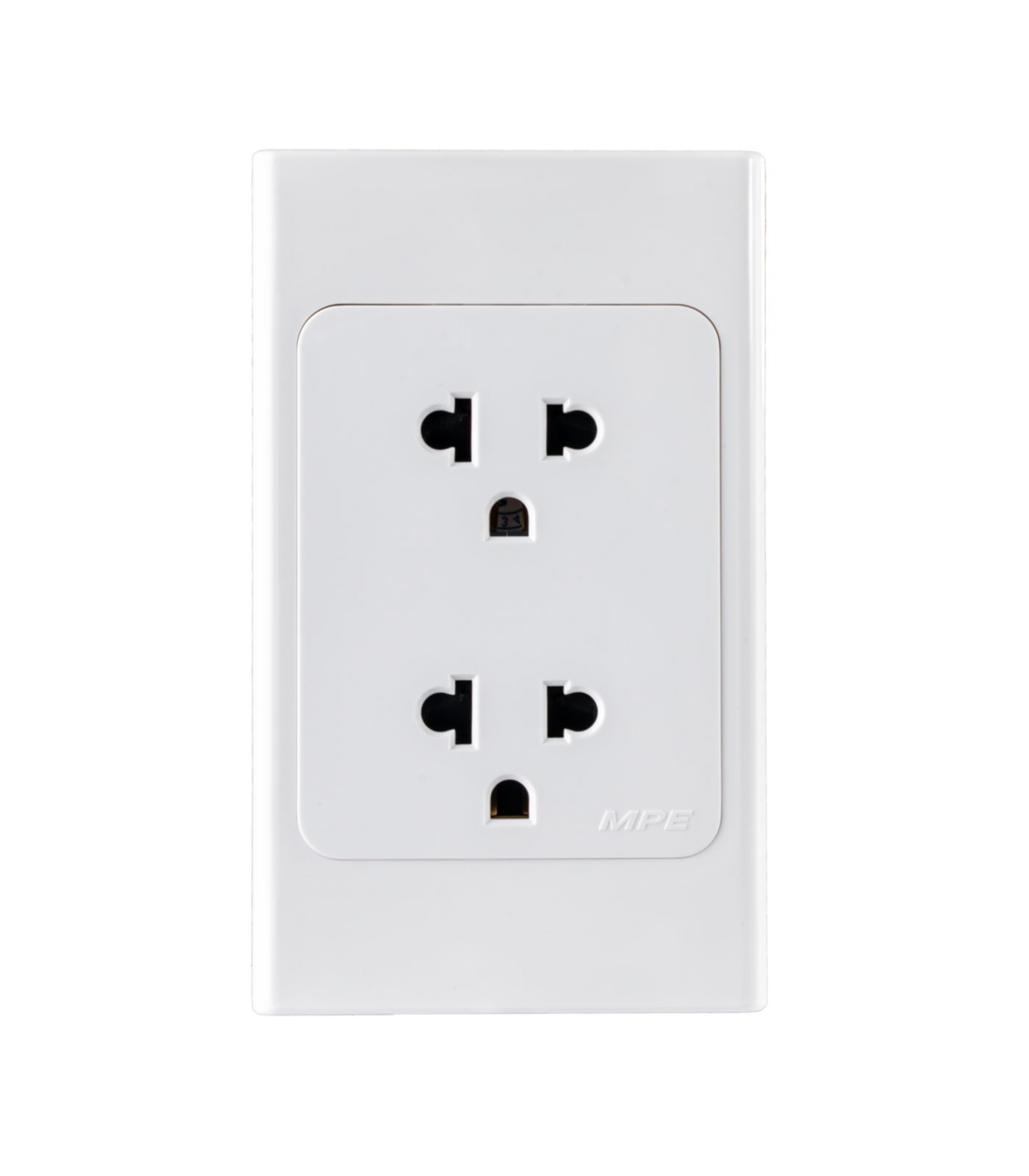 A20UES2N-0-78 Ổ cắm đôi 3 chấu đế liền 16A. KT120x70mm mã A20UES2N A20UES2N MPE
