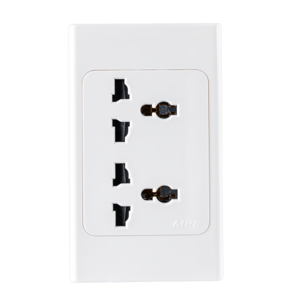 Ổ cắm đôi đa năng. đế liền 16A KT120x70mm mã. A20UESM2N A20UESM2N MPE