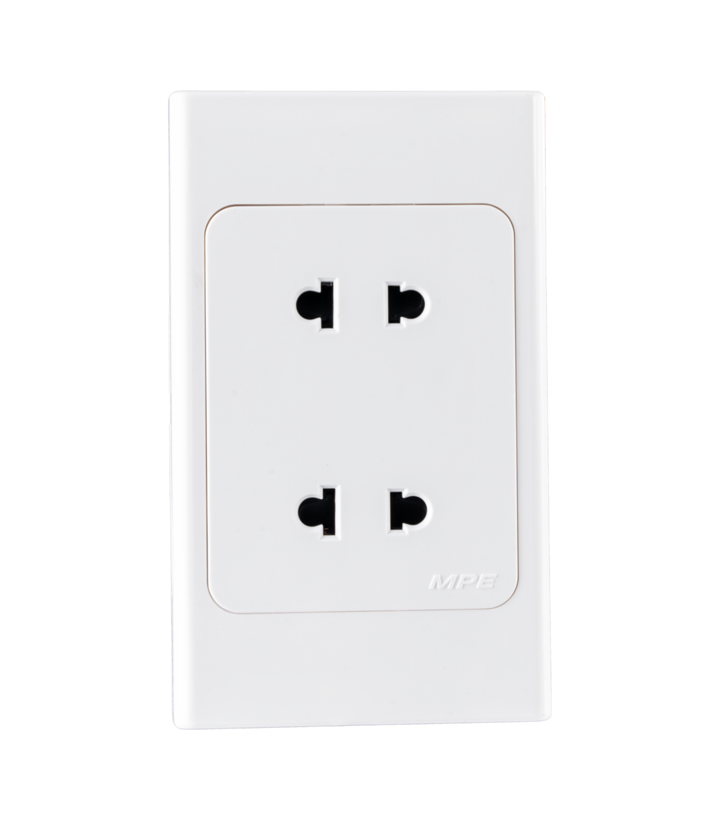 A20US2N-0-78 Ổ cắm đôi 2 chấu đế liền 16A KT120x70mm mã A20US2N A20US2N MPE