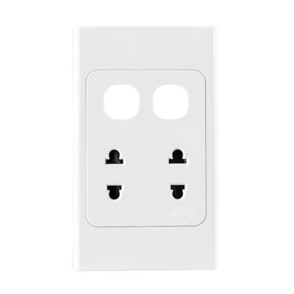Ổ cắm đôi 2 chấu 16A + 2 Lỗ mã A20US2XXN A20US2XXN MPE