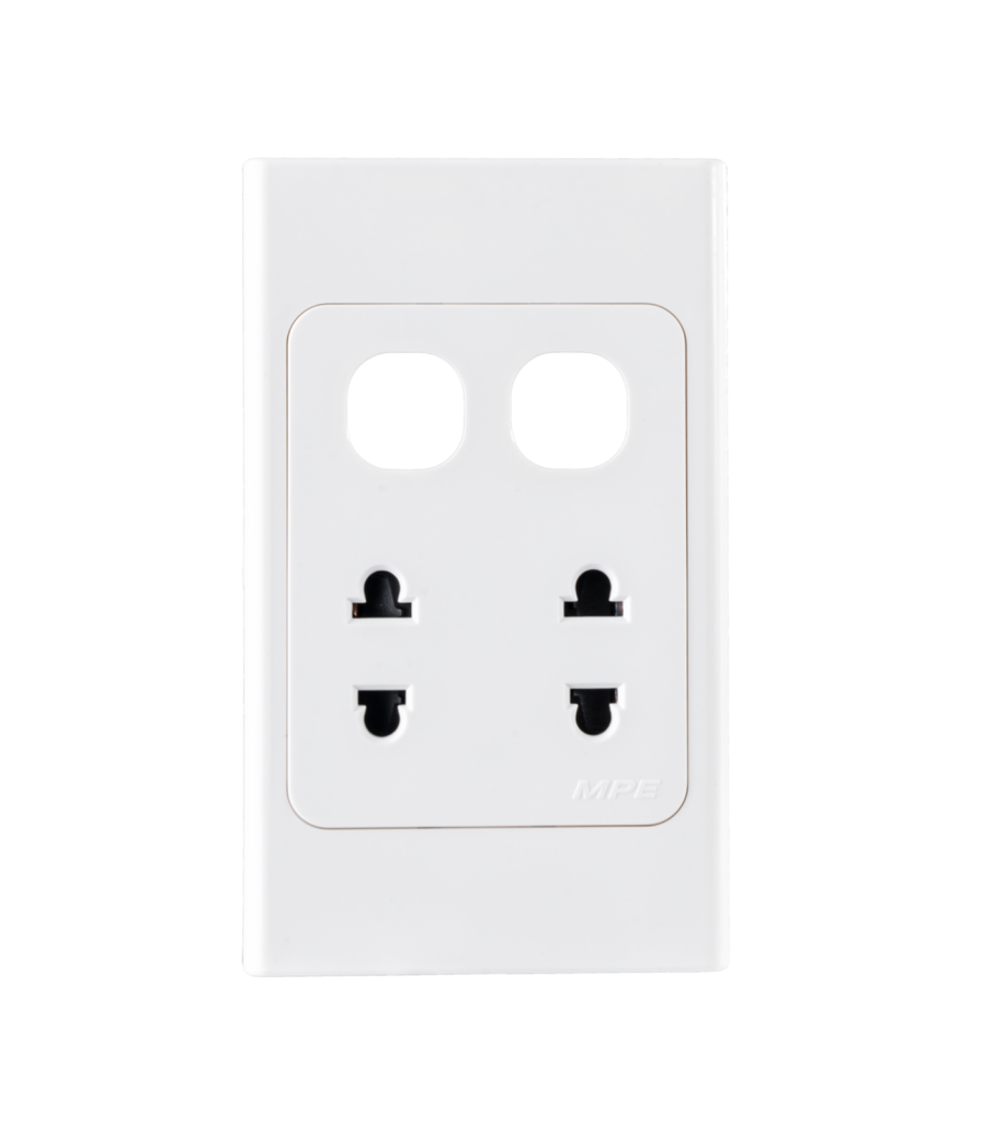 Ổ cắm đôi 2 chấu 16A + 2 Lỗ mã A20US2XXN A20US2XXN MPE