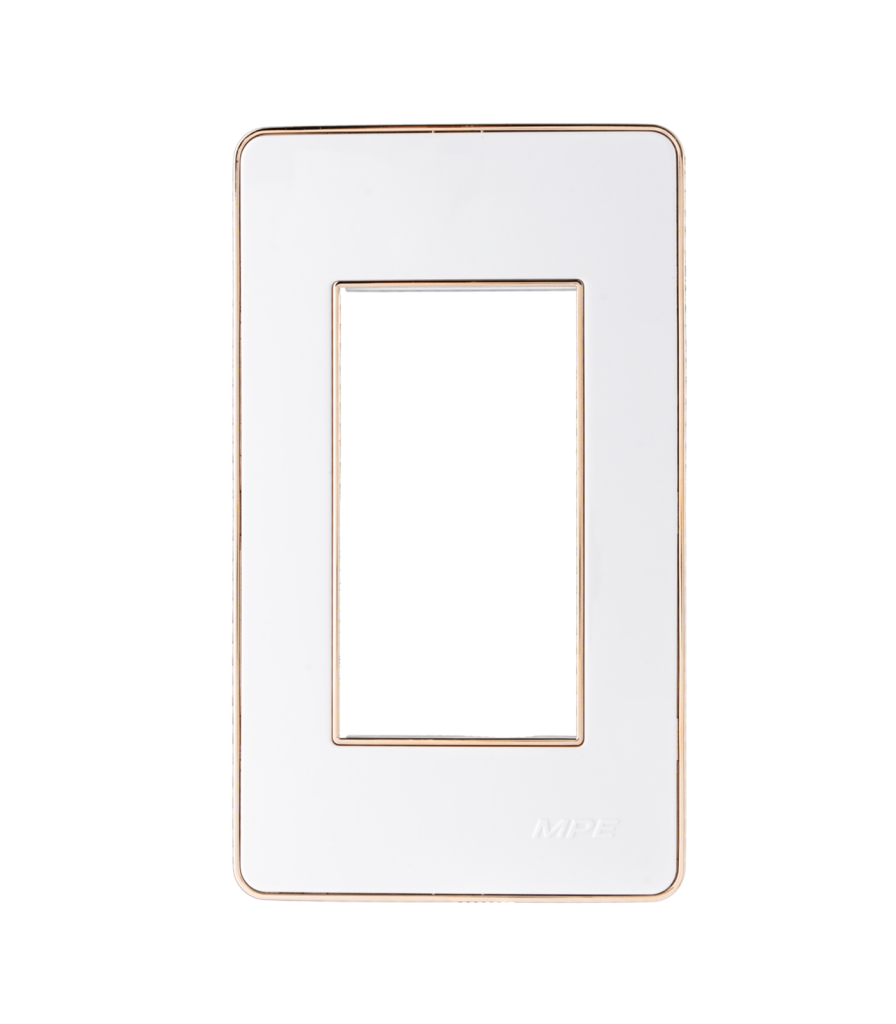 Mặt A60 dùng cho 3 thiết bị viền vàng KT120x70mm mã A603G A603G MPE