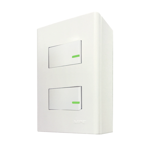 Bộ công tắc đơn 2 công tắc và đế nổi đơn mã A60B12V (Vặn vít A60B12V MPE