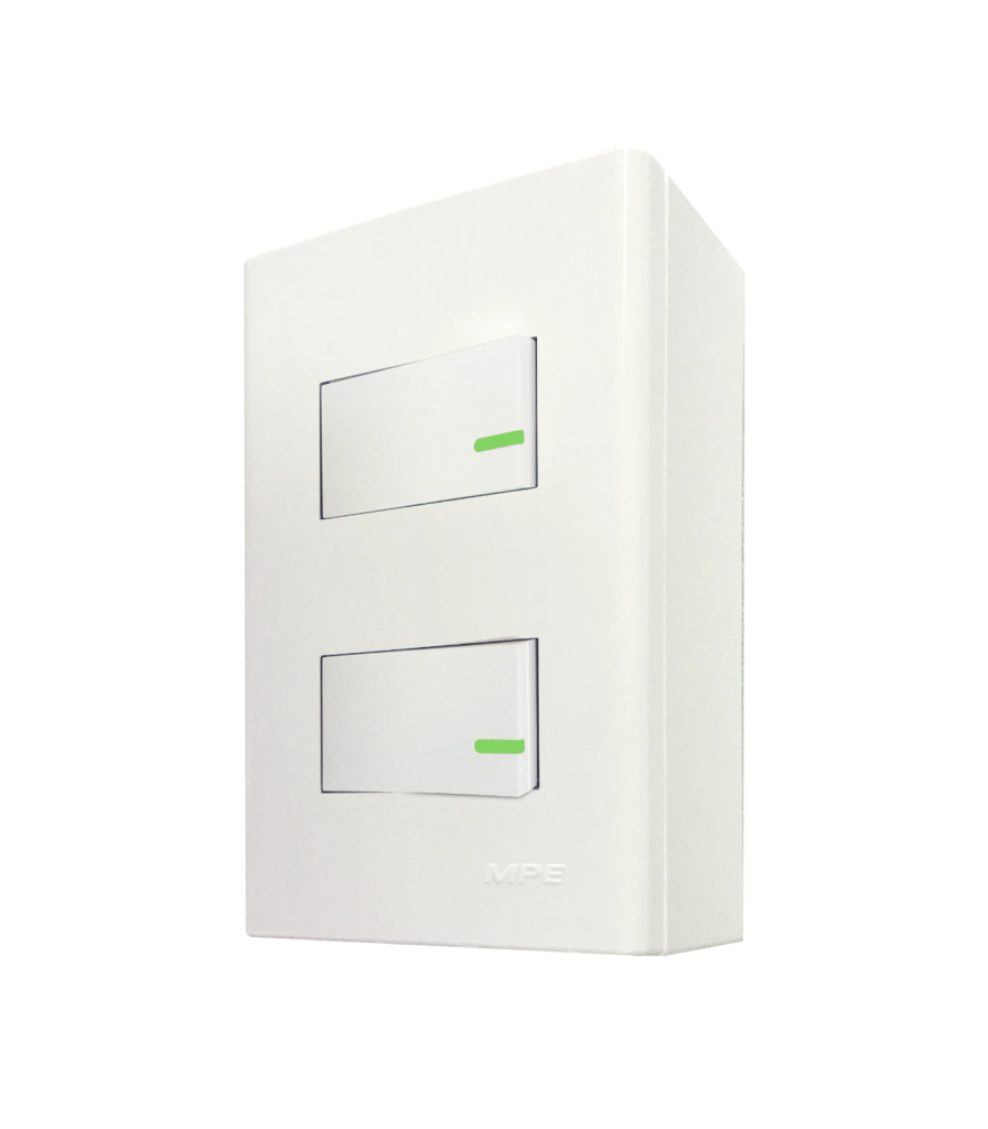Bộ công tắc đơn 2 công tắc và đế nổi đơn mã A60B12V (Vặn vít A60B12V MPE