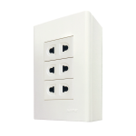 Bộ ổ cắm đơn 3 ổ cắm 2 chấu và đế nổi đơn mã A60B13UV (Vặn vít A60B13UV MPE