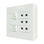 Bộ công tắc ổ cắm đôi 3 ổ cắm 2 chấu 2 công tắc và đế nổi đôi mã A60B23U2V (Vặn vít A60B23U2V MPE