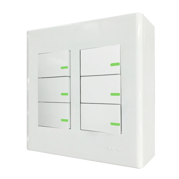 Bộ công tắc đôi 6 công tắc và đế nổi đôi mã A60B26V (Vặn vít A60B26V MPE
