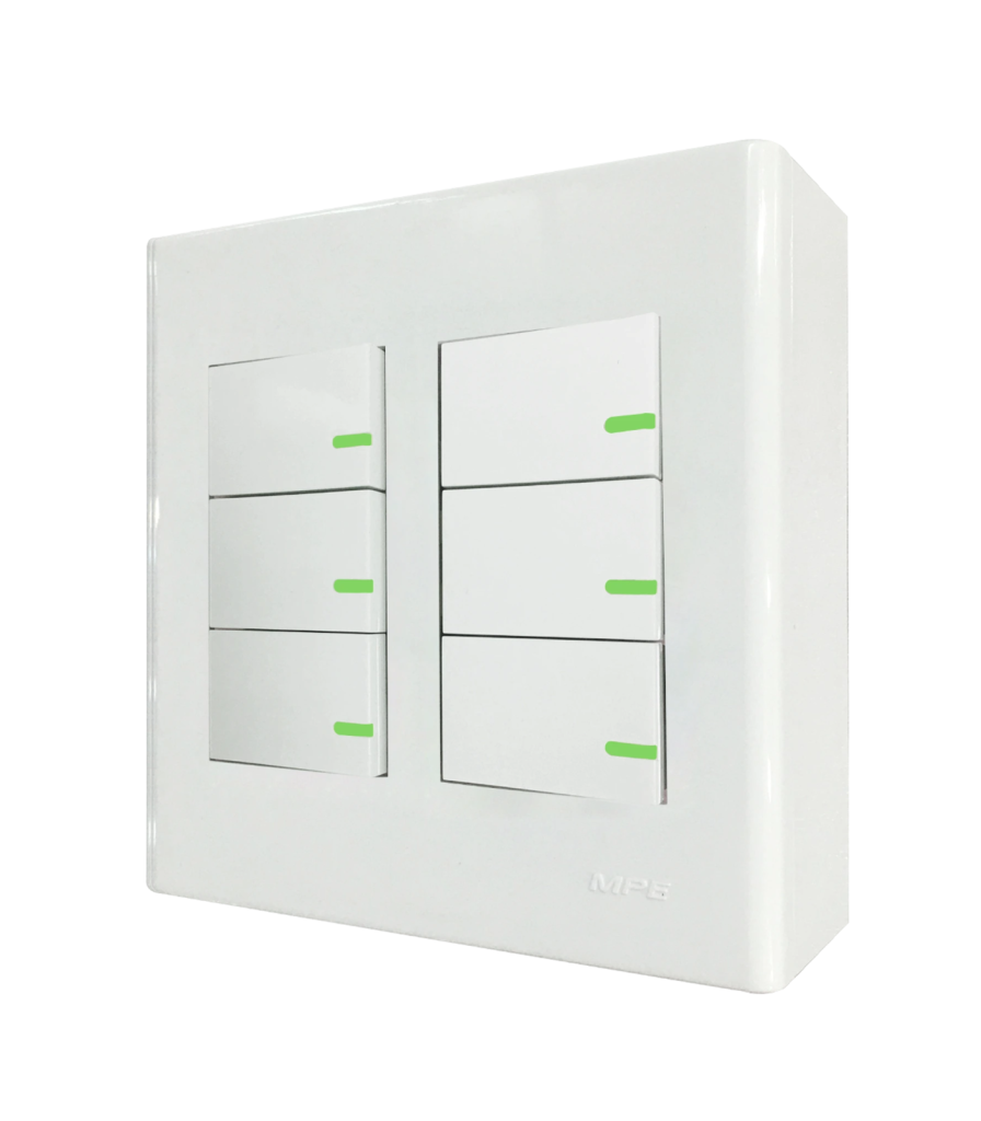 Bộ công tắc đôi 6 công tắc và đế nổi đôi mã A60B26V (Vặn vít A60B26V MPE