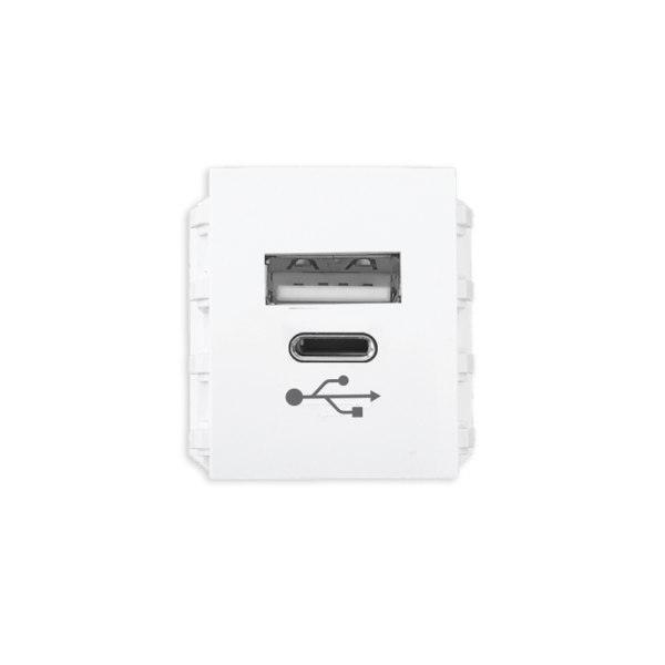 Ổ cắm sạc USB type A và type C, dòng điện DC 5V-3.1A mã A6USB-A/C A6USB-A/C MPE