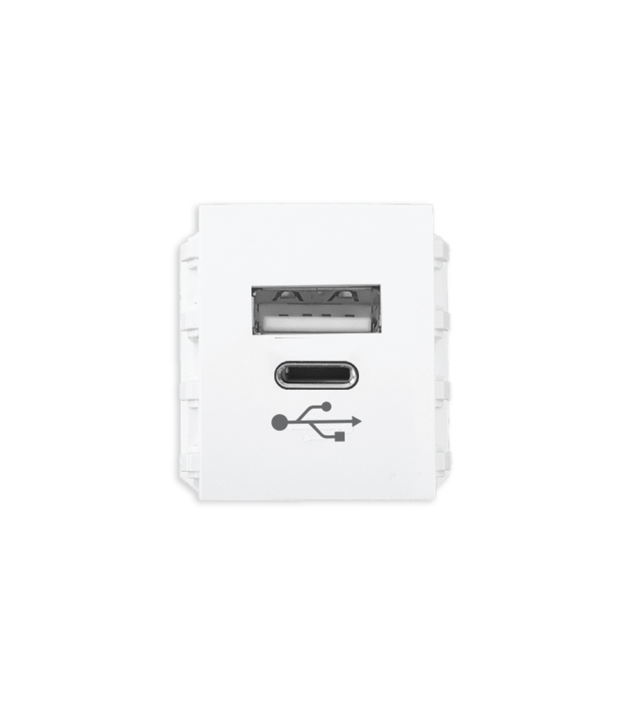 Ổ cắm sạc USB type A và type C, dòng điện DC 5V-3.1A mã A6USB-A/C A6USB-A/C MPE
