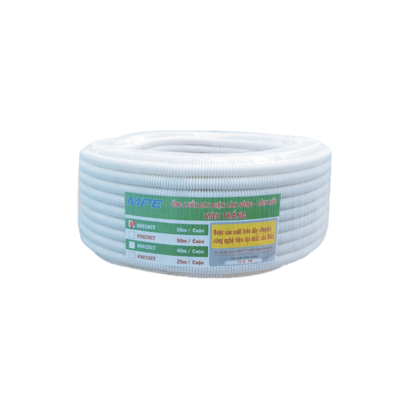 Ống luồn đàn hồi màu trắng phi 16mm cuộn 50m mã A9016 CT A9016 CT MPE