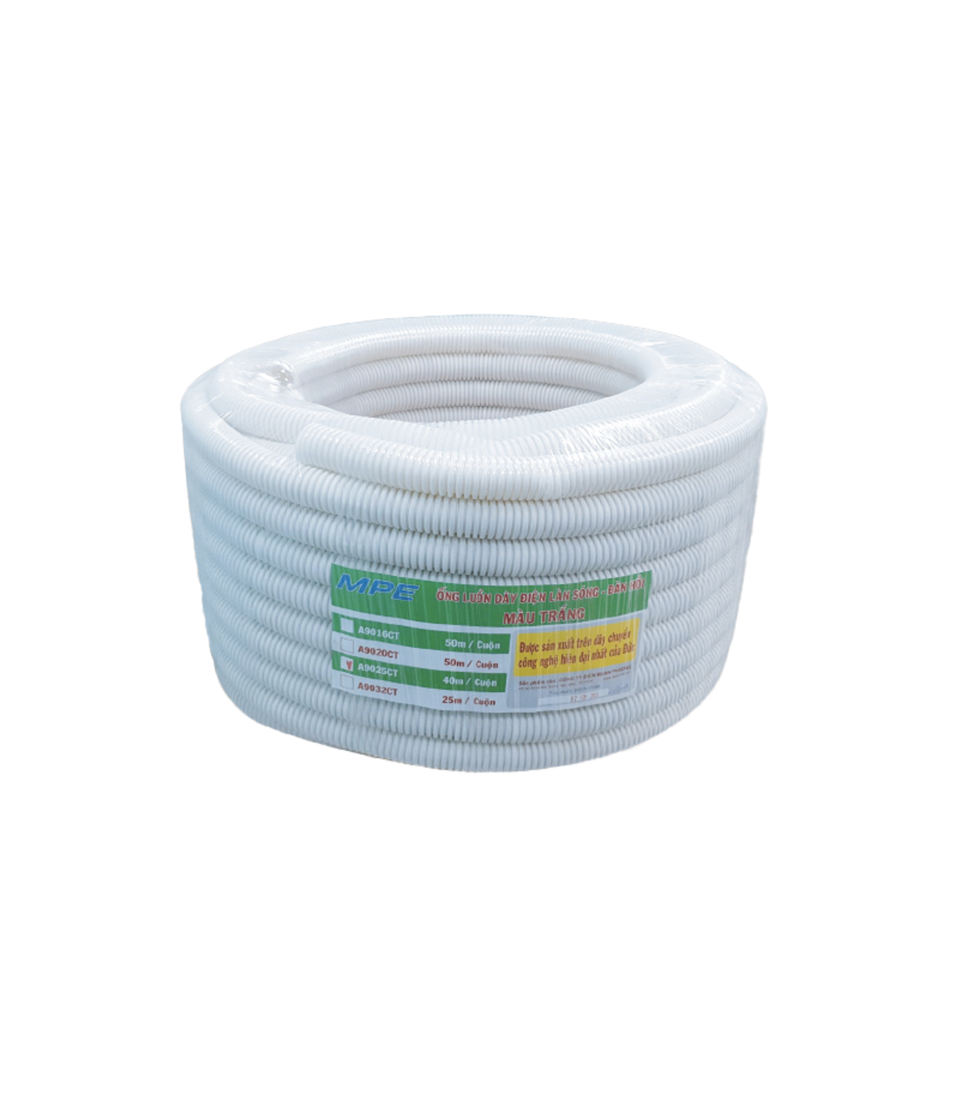 A9020-CT-0-78 Ống luồn đàn hồi màu trắng phi 20mm cuộn 50m mã A9020 CT A9020 CT MPE