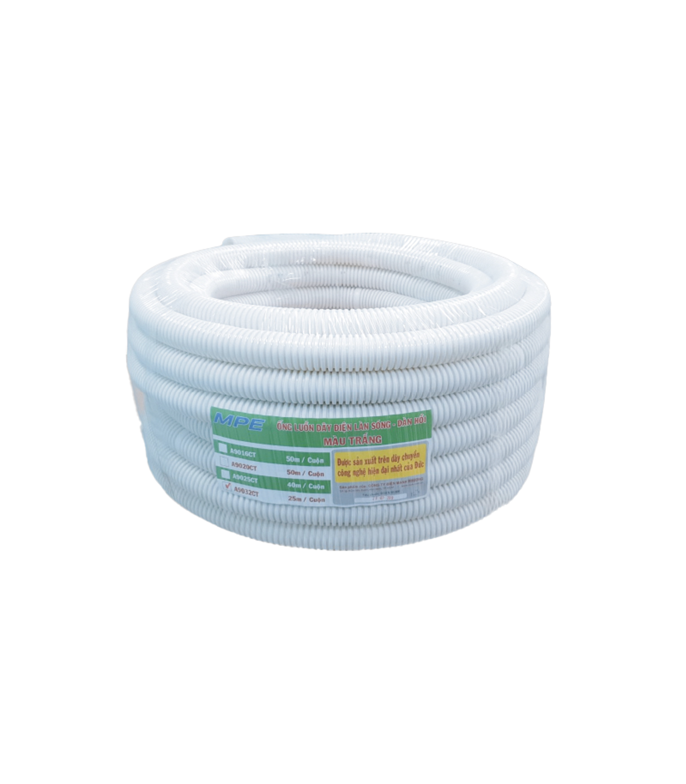 A9032-CT-0-78 Ống luồn đàn hồi màu trắng phi 32mm cuộn 25m mã A9032 CT A9032 CT MPE