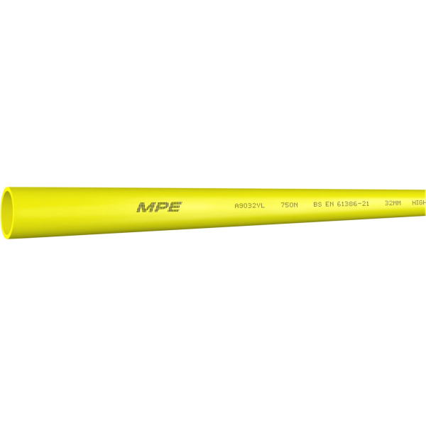 Ống Luồn Cứng Màu Vàng 750N Phi 32mm dài 2.920mm mã A9032YL A9032YL MPE
