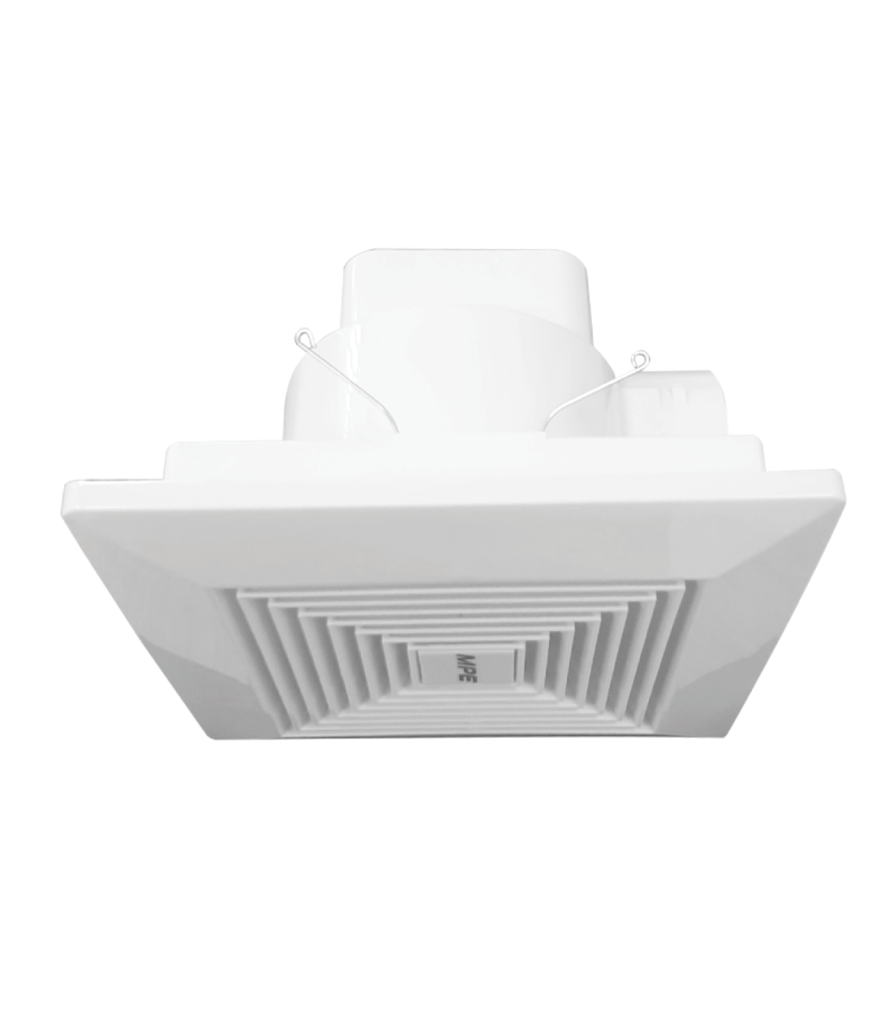 Quạt hút âm trần có mặt che bảo vệ, mặt vuông, đục lỗ trần 200mm mã AFC-130 AFC-130 MPE