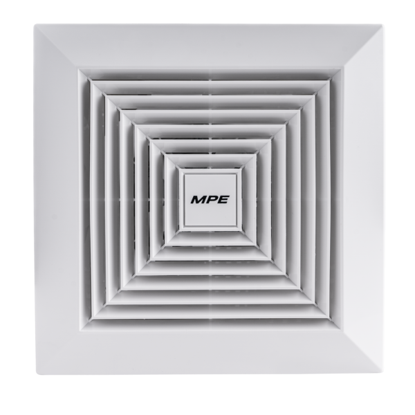 Quạt hút âm trần mô tơ bạc đạn, mặt vuông, đục lỗ trần 198mm mã AFC2-130 AFC2-130 MPE