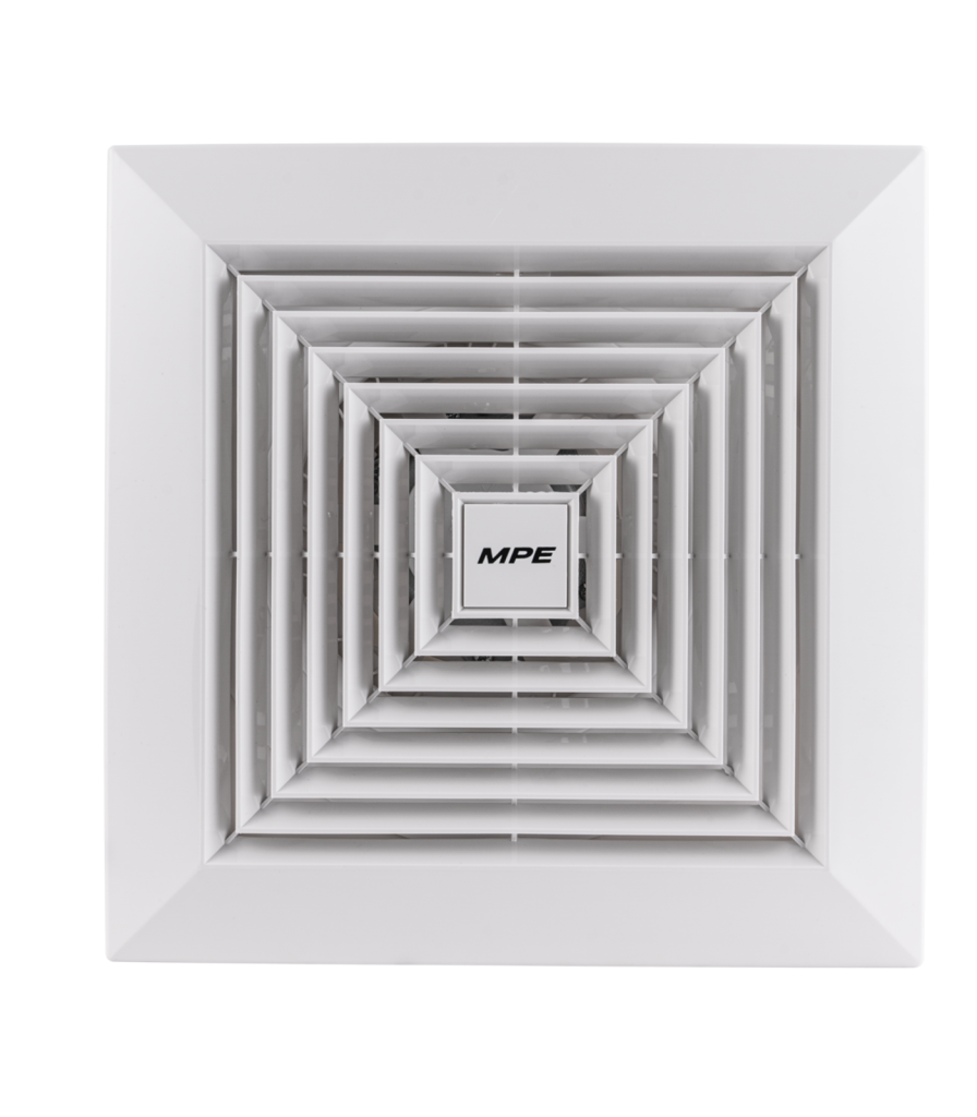 Quạt hút âm trần mô tơ bạc đạn, mặt vuông, đục lỗ trần 230mm mã AFC2-250 AFC2-250 MPE