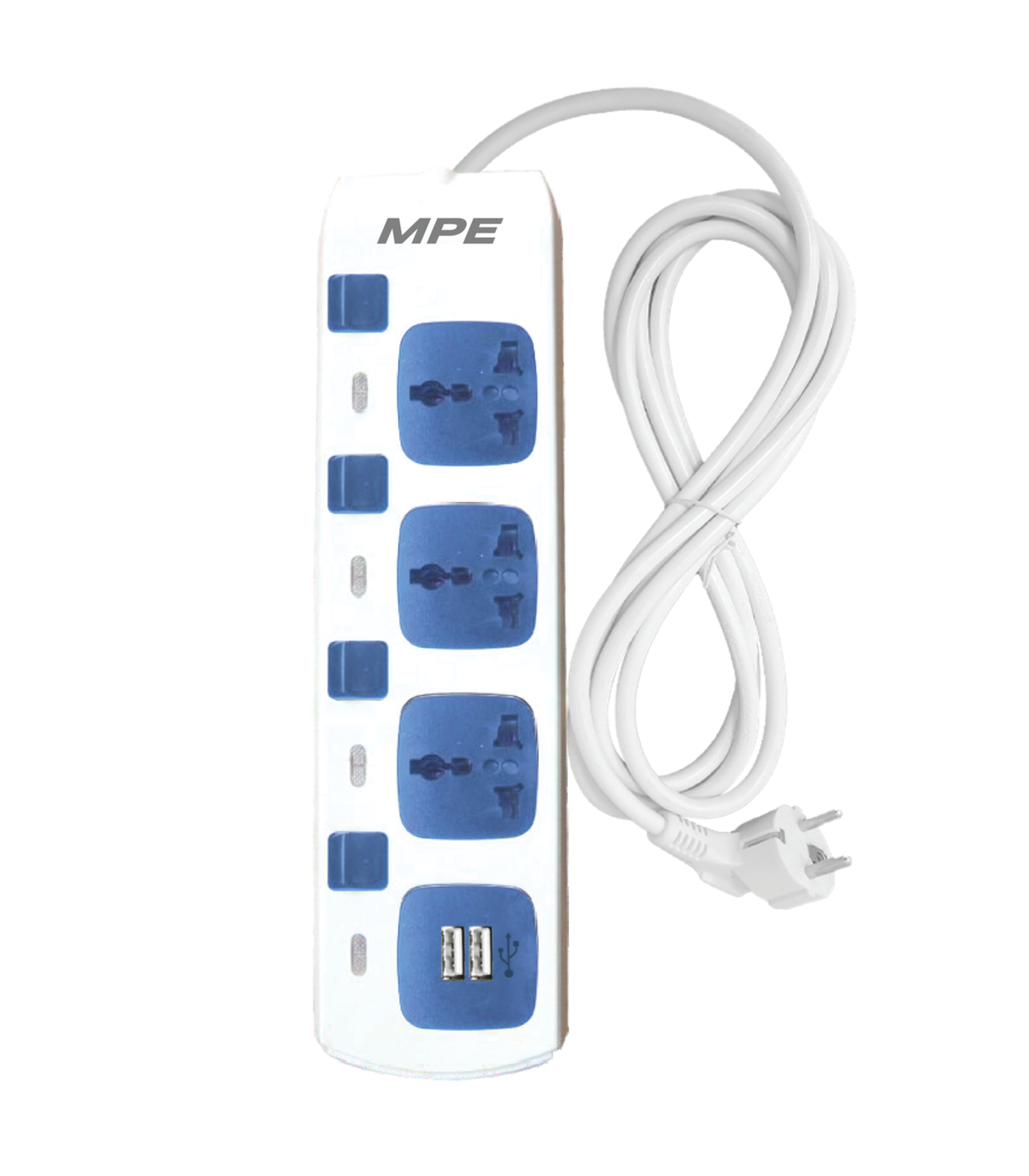 AM3S-2USB-0-78 Ổ cắm di động 3 ổ cắm đa năng, Tích hợp 2 cổng sạc USB mã AM3S-2USB AM3S-2USB MPE
