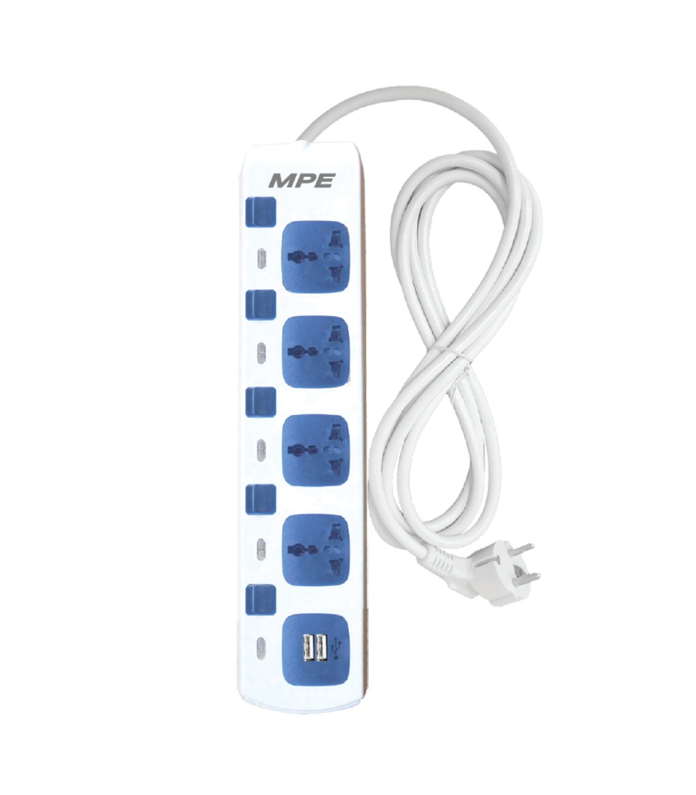 AM4S-2USB-0-78 Ổ cắm di động 4 ổ cắm đa năng, Tích hợp 2 cổng sạc USB mã AM4S-2USB AM4S-2USB MPE