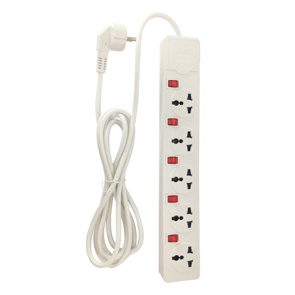 Ổ cắm di động 5 ổ cắm đơn đa năng AM5S màu trắng AM5S MPE