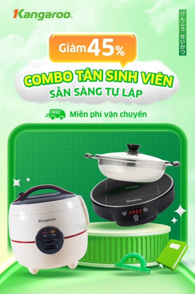 Combo Tân Sinh Viên (Nồi cơm điện KG822 + Bếp từ KG20IH8) KG822