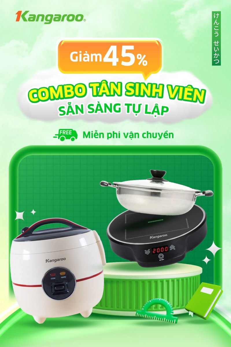 Combo20TC3A2n20Sinh20ViC3AAn-0 Combo Tân Sinh Viên (Nồi cơm điện KG822 + Bếp từ KG20IH8) KG822