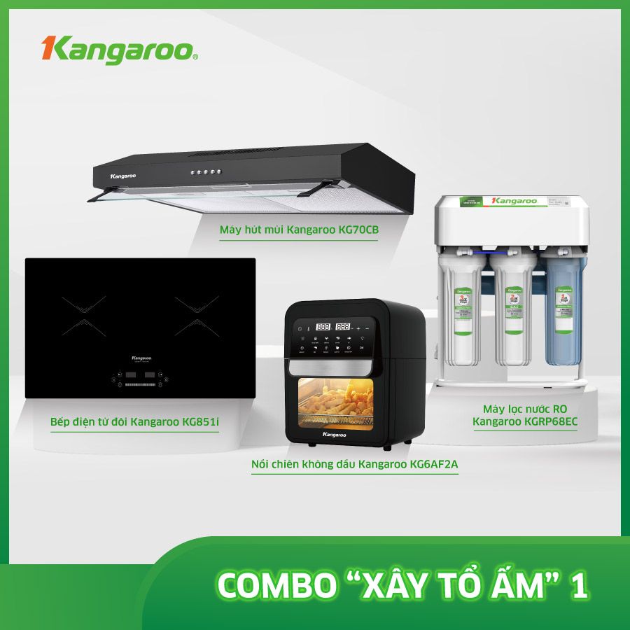 Combo 4 sản phẩm ( bếp từ KG851i + nồi chiên KG6AF2A + máy lọc nước KGRP68EC + máy hút mùi KG70CB) KG851I