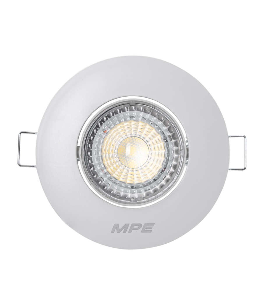 LED Downlight âm trần Chiếu điểm, Điều chỉnh hướng sáng, mặt tròn 7W ánh sáng trắng DLA2R-7T DLA2R-7T MPE