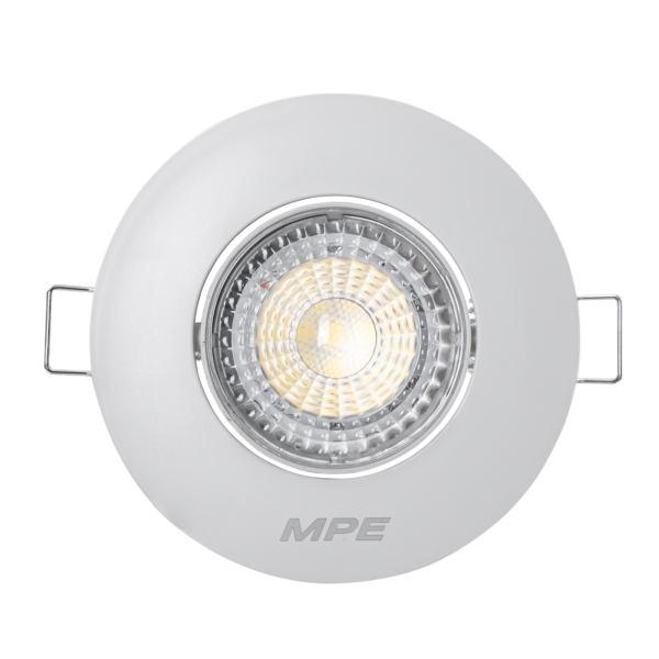 LED Downlight âm trần Chiếu điểm, Điều chỉnh hướng sáng, mặt tròn 7W ánh sáng vàng DLA2R-7V DLA2R-7V MPE