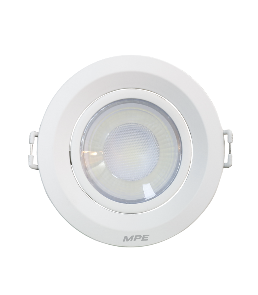 LED Downlight âm trần Chiếu điểm, Điều chỉnh hướng sáng, mặt tròn 9W ánh sáng vàng DLA2R-9V DLA2R-9V MPE