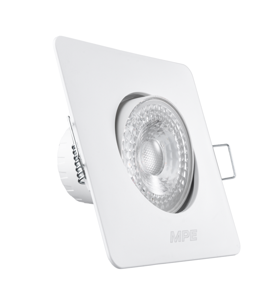Downlight âm trần Chiếu điểm, Điều chỉnh hướng sáng, mặt vuông 3W ánh sáng vàng DLA2S-3V DLA2S-3V MPE