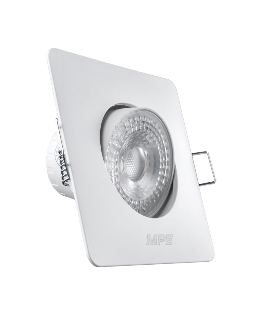 LED Downlight âm trần Chiếu điểm, Điều chỉnh hướng sáng, mặt vuông 5W ánh sáng vàng DLA2S-5V DLA2S-5V MPE