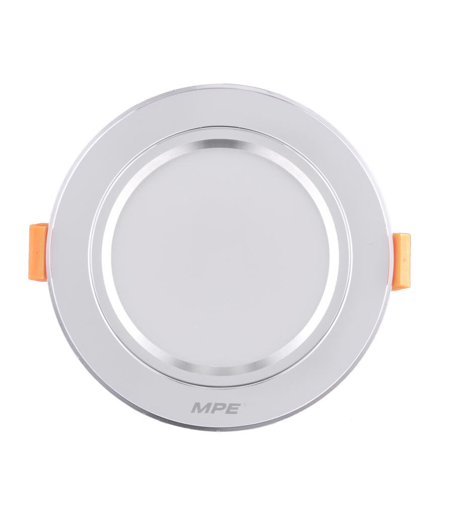 LED Downlight âm trần nhôm, viền bạc 5W ánh sáng trắng DLB-5T DLB-5T MPE