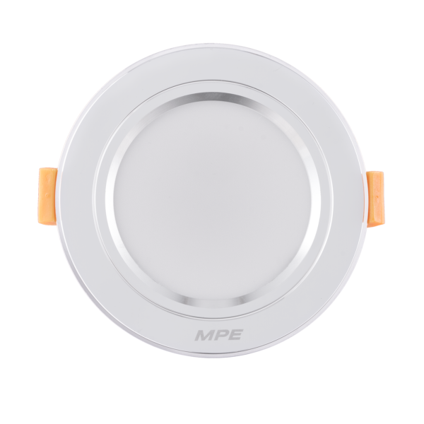 LED Downlight âm trần nhôm, viền bạc 5W ánh sáng vàng DLB-5V DLB-5V MPE