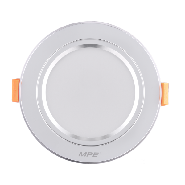 LED Downlight âm trần nhôm, viền bạc 7W - 3 chế độ màu DLB-7/3C - đèn led - thiết bị điện - đèn led mpe - đèn LED Downlight âm trần - đèn led âm trần DLB-7/3C MPE