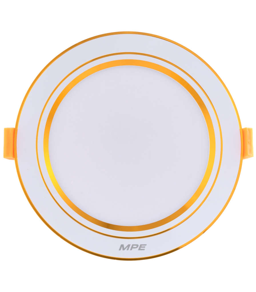 LED Downlight âm trần nhôm, viền vàng 12W ánh sáng vàng DLV-12V DLV-12V MPE