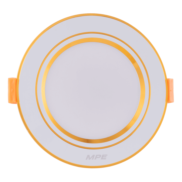 LED Downlight âm trần nhôm, viền vàng 7W ánh sáng trắng DLV-7T DLV-7T MPE