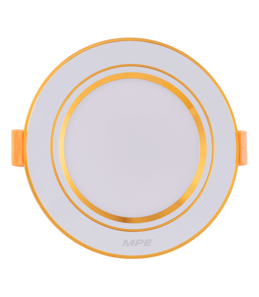 LED Downlight âm trần nhôm, viền vàng 7W ánh sáng trắng DLV-7T DLV-7T MPE