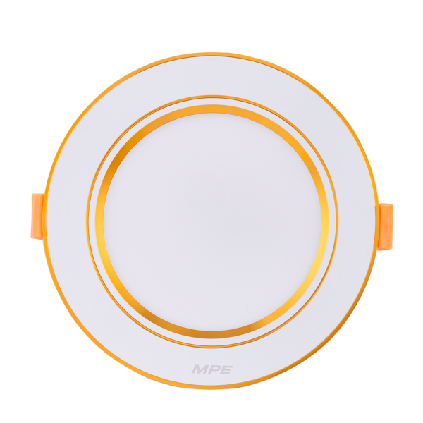 LED Downlight âm trần nhôm, viền vàng 5W ánh sáng vàng DLV2-5V DLV2-5V MPE