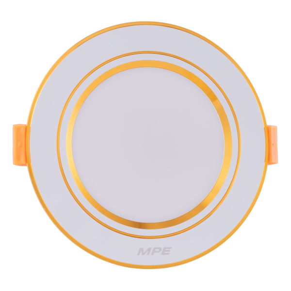 LED Downlight âm trần nhôm, viền vàng 7W ánh sáng trung tính DLV2-7N DLV2-7N MPE