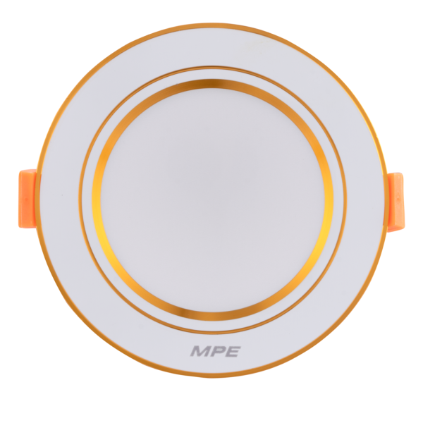 LED Downlight âm trần nhôm, viền vàng 9W ánh sáng vàng DLV2-9V DLV2-9V MPE