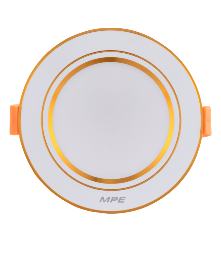 LED Downlight âm trần nhôm, viền vàng 9W, phi lớn - 3 chế độ màu DLVL-9/3C DLVL-9/3C MPE
