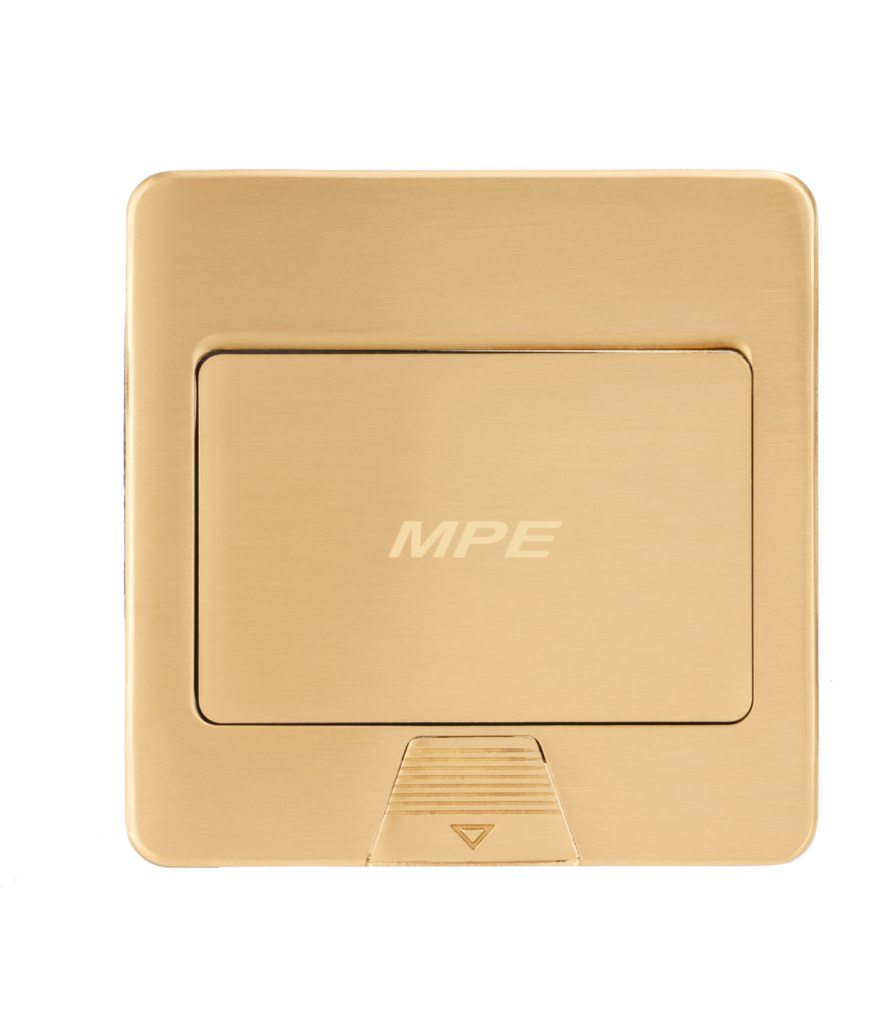 Ổ cắm âm sàn kiểu vuông, màu vàng, mặt phẳng (không bao gồm đế F2Y-60 MPE