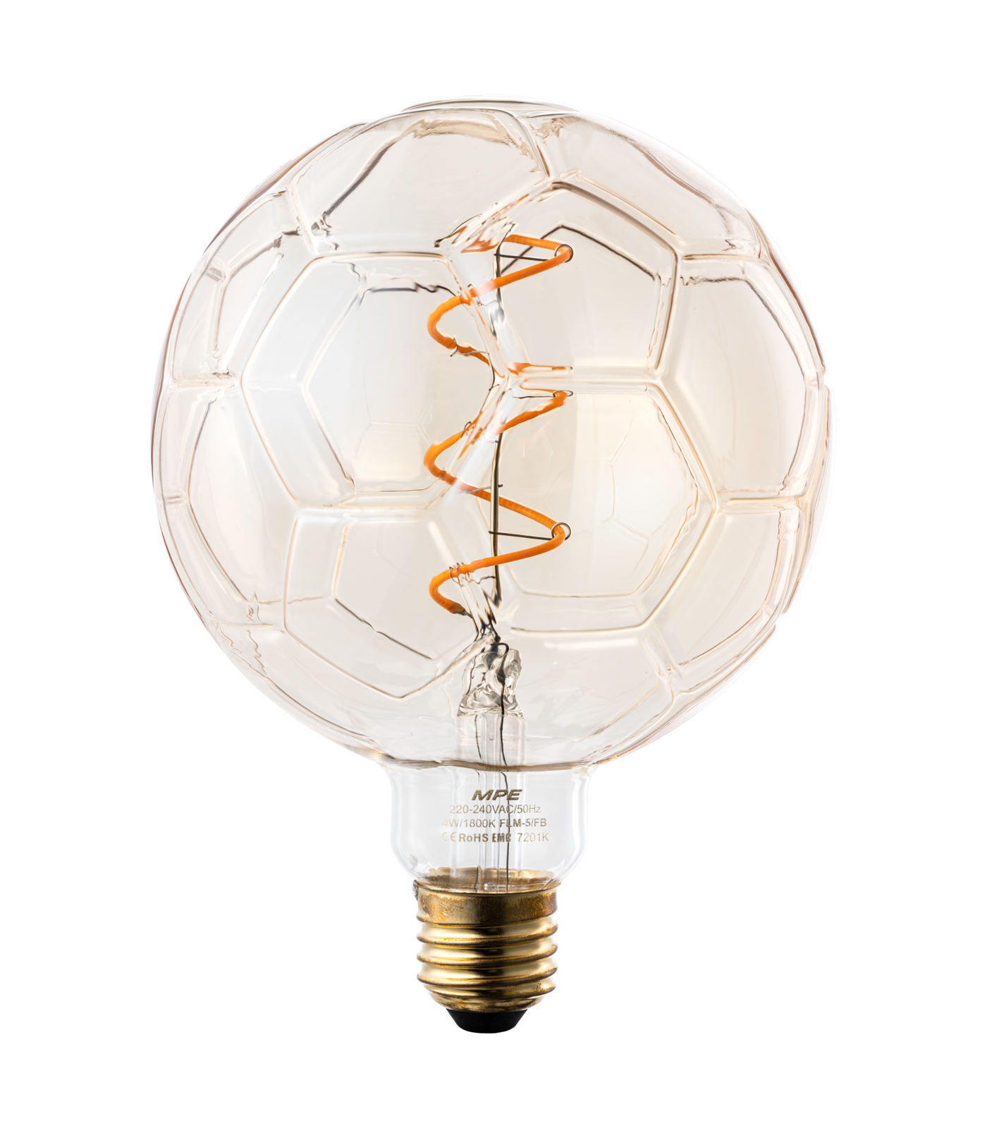 FLM-5-FB-0-78 LED Bulb Filament hình trái banh thân đèn màu Amber 4W ánh sáng vàng FLM-5/FB FLM-5/FB MPE