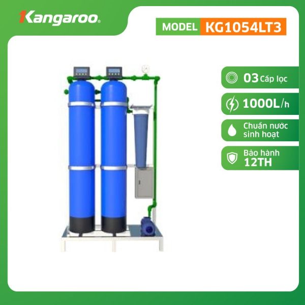 Hệ thống lọc đầu nguồn 2 cột 3 cấp lọc van tự động KG1054T3 KG1054T3