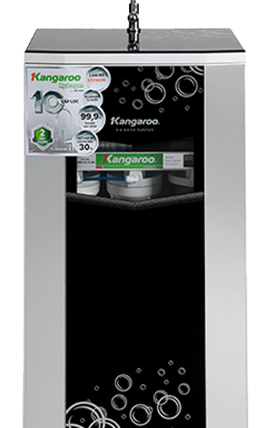 Máy lọc nước Hydrogen Kangaroo Superstyrene RO 10 lõi vỏ tủ VTU màu đen KG10G5 KG10G5