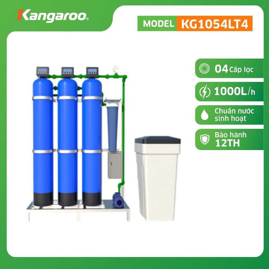 Hệ thống lọc đầu nguồn 3 cột 4 cấp lọc van tự động KG1054T4 KGBL8001