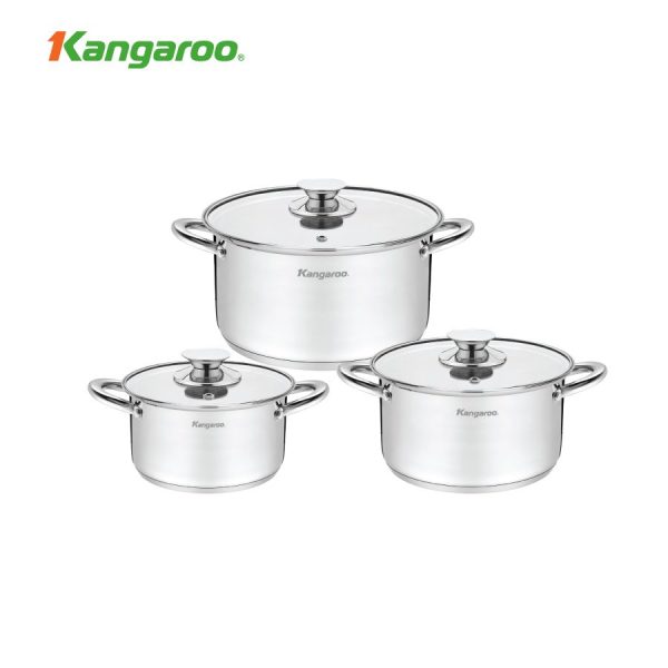 Bộ nồi inox cao cấp 5 đáy Kangaroo KGIP3B3E KGIP3B3E