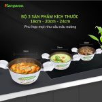 Bộ nồi nhôm size 18-20-24 Kangaroo KG995 KG995