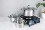 Bộ nồi Inox 3 chiếc có nắp kính Kangaroo KG876 KG876